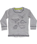 T-shirt gris en coton bio avec dinosaures par Molo
