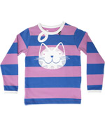 T-shirt bleu et rose avec chat par DanefÃ¦