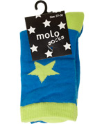 Molo 2-pack star socks with lime green and blue