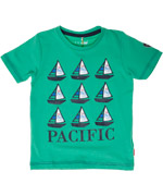 Name It groene t-shirt met zeilbootjes