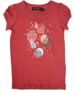 Minymo mooi warm rode t-shirt met bubbels print