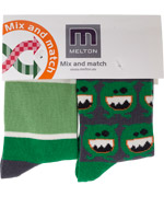 DrÃ´le de chaussettes 'mix and match' vertes par Melton
