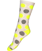 Melton trendy socks with yellow fluo dots 