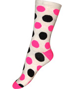 Melton trendy socks with pink fluo dots 