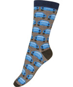 Melton blue car printed socks