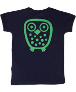 Ej Sikke Lej navy t-shirt with big owl