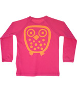 Ej Sikke Lej basic pink t-shirt with big owl