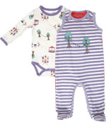 Minymo purple striped baby set