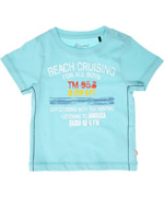 Minymo fel turquoise zomer t-shirt met 'beach' print