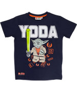 LEGO Yoda donkerblauwe t-shirt met felgroen zwaard
