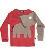 Ubang Babblechat toffe rode t-shirt met speelse olifant