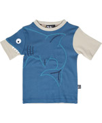 T-shirt bleu avec requin fÃ©roce par Ubang