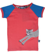 Ubang Babblechat rode t-shirt met springende puma