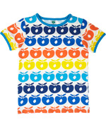 SmÃ¥folk t-shirt met kleurrijke appeltjes en turquoise toets