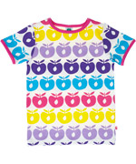 SmÃ¥folk t-shirt met kleurrijke appeltjes en roze toets