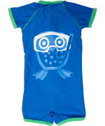 Ej Sikke Lej blue UV-protective swimsuit with fun diving owl