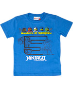 LEGO blauwe ninjago t-shirt met de 5 Masters of Spinjitzu