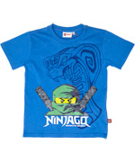 LEGO felblauwe Ninjago t-shirt met groene ninja