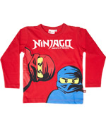 LEGO trendy rode t-shirt met de coolste ninja's Kai en Jay