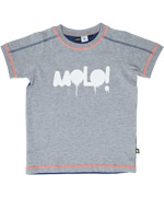 Molo! grijze t-shirt met blauwe rug en fluo details