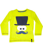 T-shirt jaune 'Monsieur Moustache chapeautÃ©' par Name It