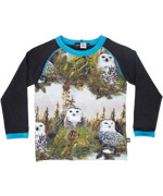 Molo charming owl printed t-shirt with turquoise details