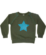 Molo amazing khaki sweater with turquoise star