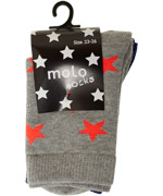 Molo 2-pack grey and blue socks with small stars