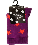 Molo 2-pack purple and grey socks with small stars