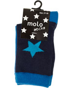 Molo duo van blauwe kousen met grote ster en strepen