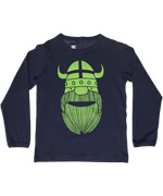 Danefae navy basic t-shirt with flashy green Erik The Viking