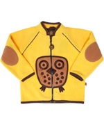 Ej Sikke Lej exciting yellow fleece jacket with brown owl
