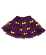 Ej Sikke Lej swirly purple tulle skirt with cute yellow bows