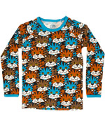 Ej Sikke Lej junior t-shirt with fun tiger print and turquoise