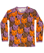 Ej Sikke Lej junior t-shirt with adorable kitten print and lilac