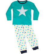Name It groene pyjama met gekleurde sterretjes broek