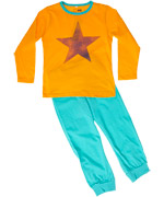 Name It funky oranje pyjama met munt groene broek