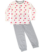 Name It adorable heart printed white top with grey pj pants