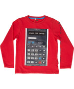 Name It bright red school t-shirt with big calculator