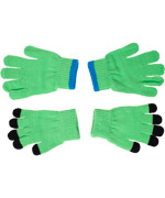 Molo funky grasgroene handschoenen met blauwe details (1 maat)