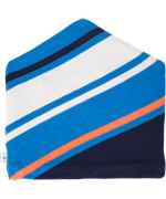 Molo retro striped beanie with electric blue, navy and orange