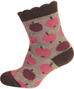 Melton baby girl sock with lovely apple print
