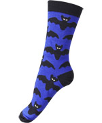 Melton amazing blue socks with scary bats