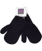 Melton 2-pack basic black baby mittens (one size)