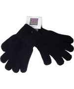 Duo de gants basiques en tricot noir par Melton