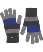 Melton hippe handschoenen met blauwe en bruine strepen