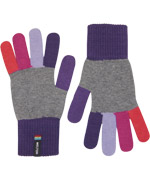 Melton funny junior girl gloves with colorful fingertops