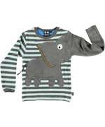 Ubang leuke olifant t-shirt met grijze en lichtblauwe strepen