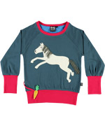Ubang adorable blue blouse with jumping horse