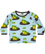 SmÃ¥folk adorable light blue baby t-shirt with funny frogs
